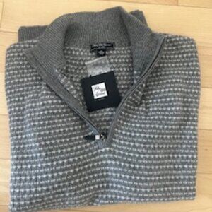 Saks 5th Avenue - 100% Cashmere Quarter-Zip Sweater - Men's Med - New With Tags